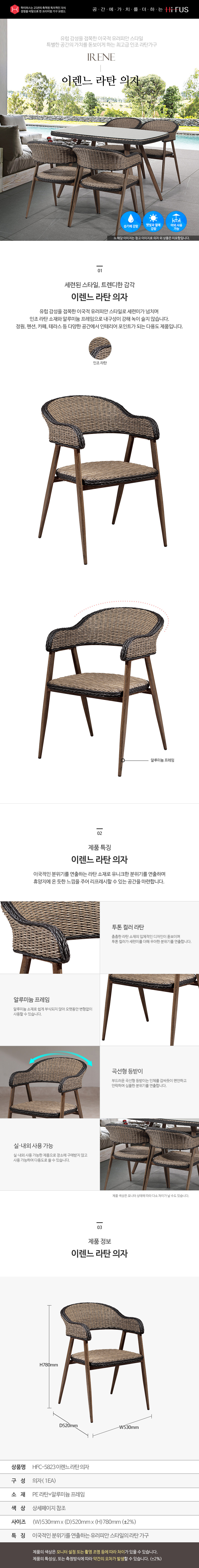 이렌느 라탄 의자